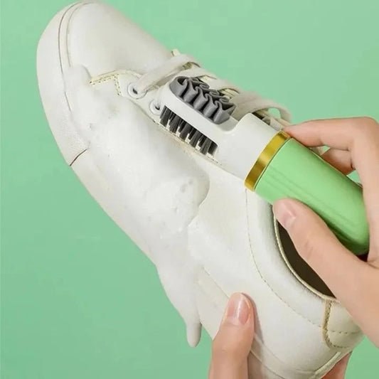 3in1 Shoe Brush with Dispensing Bottles Soft Bristled Wash Shoe